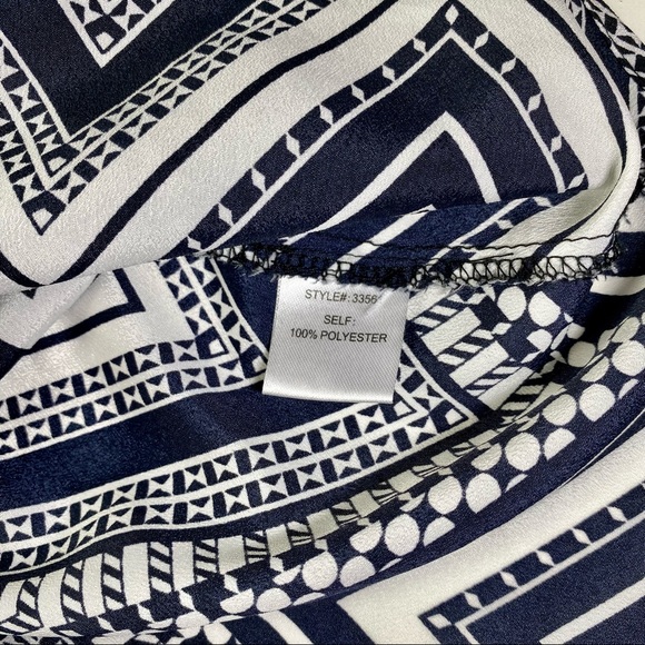 Skies are Blue pattern blouse black and white M - Picture 5 of 5